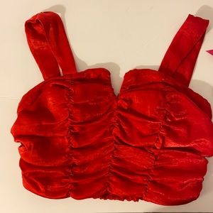 Rabbit Rose Red great for Valentine’s crop belly top NWT